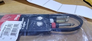 Y-cablu Jack 6.3 Stereo Tata - 2X Jack 6.3 Mono 1m  