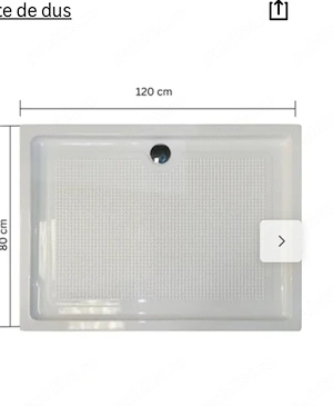 Cadita pentru dus acril 120x90