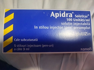 Vand 3 cutii cu insulina Apidra