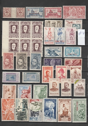 Lot timbre de colectie nestampilate Madagascar Martinique Indochine