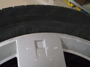 4 Roti Otel cu Capace 4x100 R14 si Anvelope Vara 185/60R14 - imagine 3