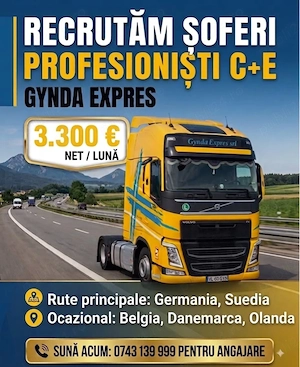 Angajam soferi profesionisti C+E