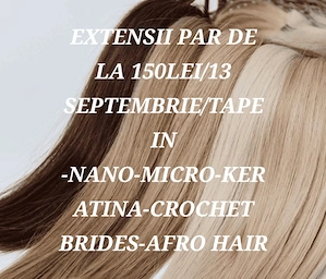 EXTENSII PAR DE LA 150 LEI 13 Septembrie Tape In-Nano-Micro-Keratina-Crochet Brides-Afro 