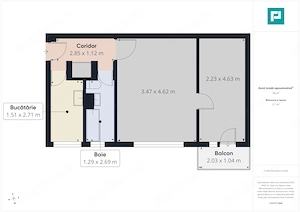 Apartament cu 2 camere, 39 mp, zonă centrală - imagine 7
