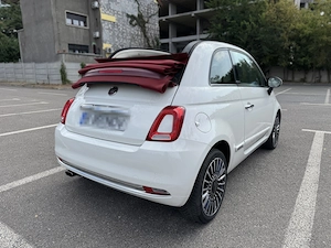 Vând Fiat 500C Cabrio   alb cu acoperiș decapotabil roșu, 72000 km, automat - imagine 3
