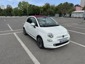 Vând Fiat 500C Cabrio   alb cu acoperiș decapotabil roșu, 72000 km, automat - imagine 2