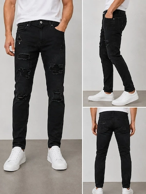 Blugi Zara Man negri, cu croială slim fit