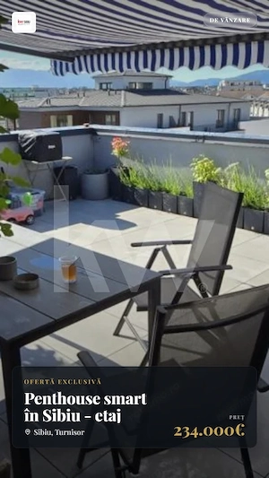 Penthouse smart în Sibiu - etaj retras, terasă generoasă - imagine 1