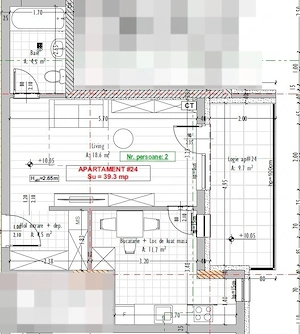 Apartament 1 camera, semifinisat, terasa, Stejarului, Floresti