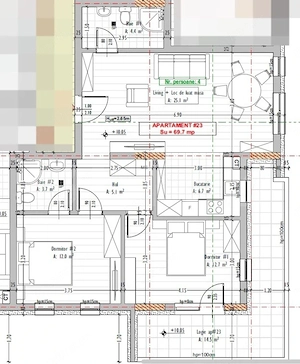 Apartament 3 camere, 2 bai, terasa, Stejarului, Floresti