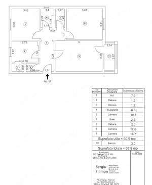 Vand apartament 3 Camere, Decomandat, Etaj 3 4 , Mazepa1