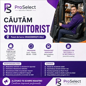Stivuitorist Reach Truck - depozit Dragomiresti Vale - Transport asigurat 