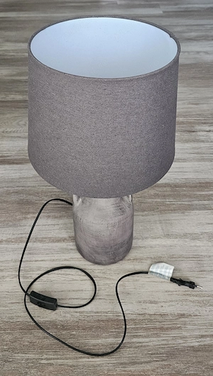 Lampă decorativă și funcțională   abajur textil gri, soclu E27