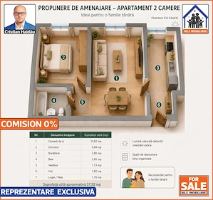 Apartament 2 camere | Mobilat - Utilat | S4 - Berceni | Comision 0! - imagine 9