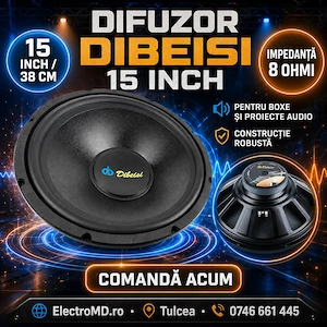 Difuzor Dibeisi 15 inch   38 cm, 8 ohmi, pentru boxe
