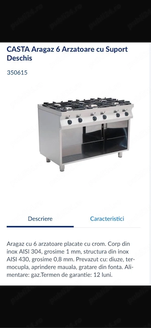Aragaz 6 ochiuri profesional CASTA