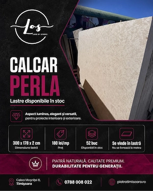 Calcar Perla lastre 300x178x2 cm - 180 lei mp TVA inclus