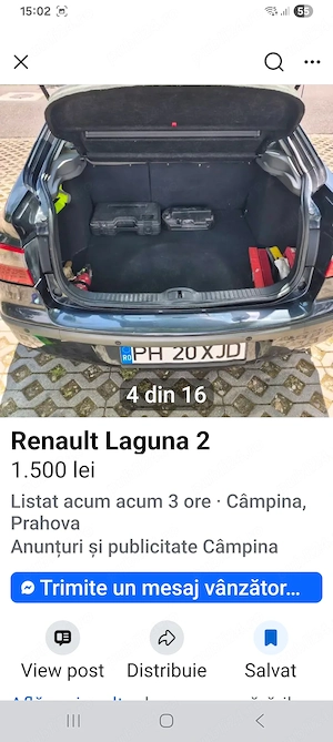 RENAULT LAGUNA 2, 1.6 Benzină   2003    - imagine 4