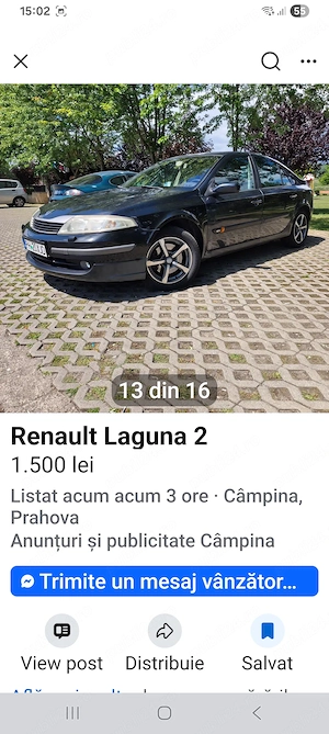 RENAULT LAGUNA 2, 1.6 Benzină   2003    - imagine 7