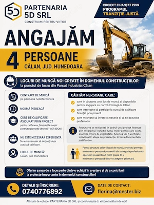 Angajam masinisti la masini pentru terasamente