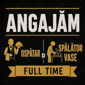 Angajăm Ospătar si Spalator Vase - Full Time