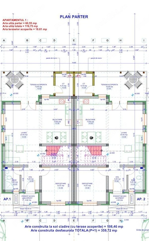 Duplex intreg jumatate, la rosu gri, Giarmata vii, P+E, 4 cam, 438mp teren - imagine 2