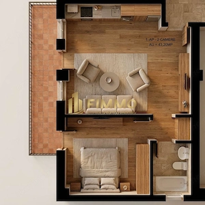 Apartament 2 cam | 43.2mp | Bloc Nou | Burdujeni | ID:1919 - imagine 2