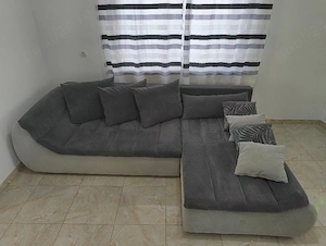 Coltar living extensibil stânga Florence, cu lada, gri inchis + gri deschis, 280 x 170 x 75 cm, 3C