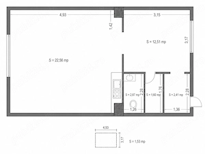De vânzare  Apartament 1 cameră | 42 mp | Gruia  - imagine 14