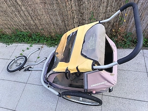 Remorca bicicleta cărucior 2 copii Croozer pliabil