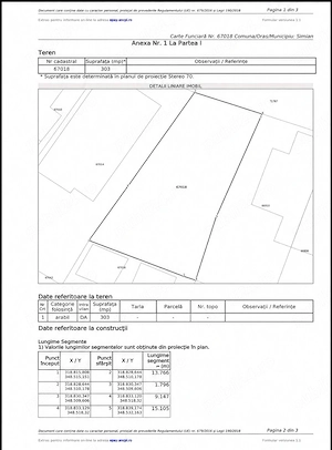 ȘIMIAN, MH teren intravilan la 50 m de scoala si parc
