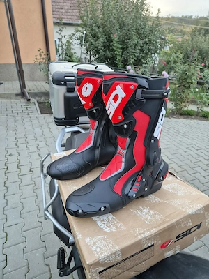 Cizme moto Sidi ST Black-Red asfalt noi, marime 44 Noi - imagine 2