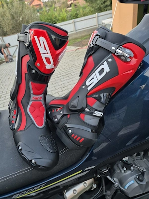 Cizme moto Sidi ST Black-Red asfalt noi, marime 44 Noi