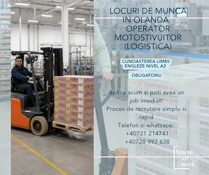 JOB OLANDA: Operator logistica motostivuitorist