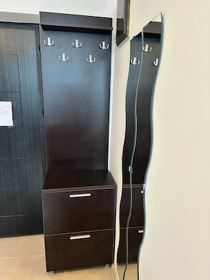 Mobilier hol: cuier cu pantofar si 2 rafturi pentru incaltaminte, 200x54x34 cm