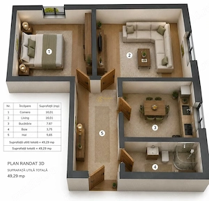 Ap. 2 camere - Billa Arcu  - imagine 11