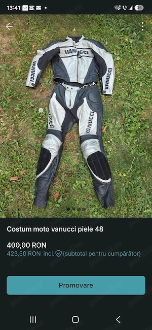 costum moto vanucci piele 48