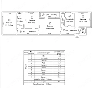 Apartament 4 camere etaj 2  Circumvalatiunii Gheorghe Lazar centrala proprie 2 bai model mare  - imagine 40