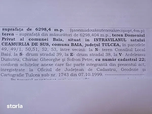 Vand teren intravilan 6294.8 mp Ceamurlia de Sus