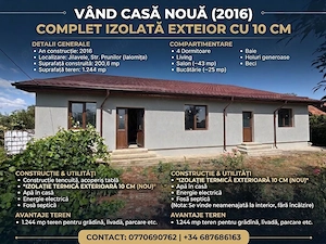 Casă nouă (2016)    200,6 mp construți + 1.244 mp teren   jilavele, str. prunilor