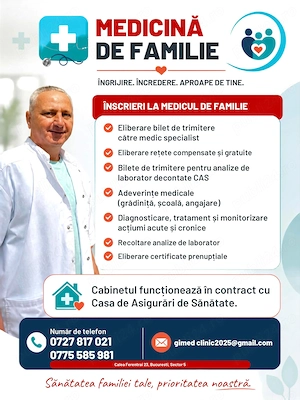 Înscrieri   Transfer Medic de Familie Sector 5   Servicii Decontate CASMB | Gimed Clinic