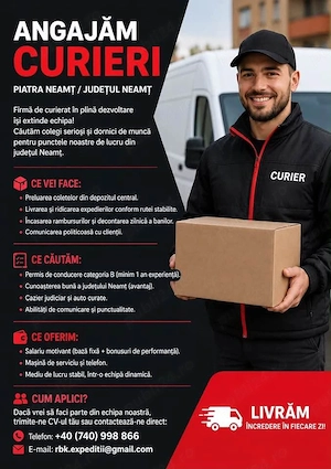  Angajam Curieri-permis cat B