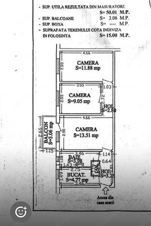 KM 4-5 apartament  cu 3 camere - imagine 3