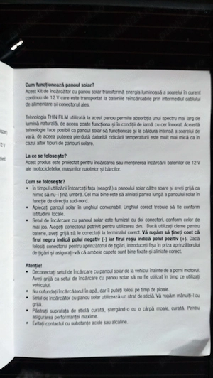 Panou Solar Auto 12 V /2,4W - pentru menținere baterie - imagine 5