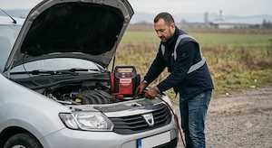 Pornire auto - baterie descărcată 