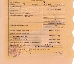 Pregătire matematică BAC M1   9.95 la BAC, media 10 în liceu, student FII