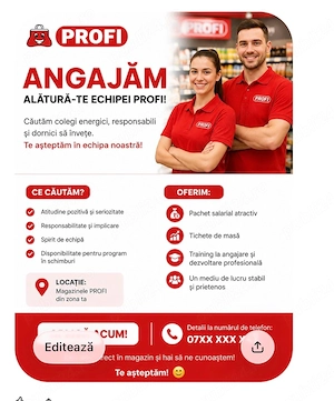   Profi angajeaza colegi noi   