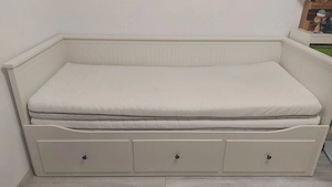 Pat extensibil   Divan alb HEMNES cu 3 sertare si 2 saltele - ikea