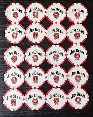 Set 20 Jetoane Poker Jim Beam   Ediție de Colecție Aniversară (1995)