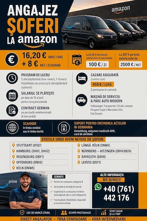 Angajez șoferi Amazon Germania
